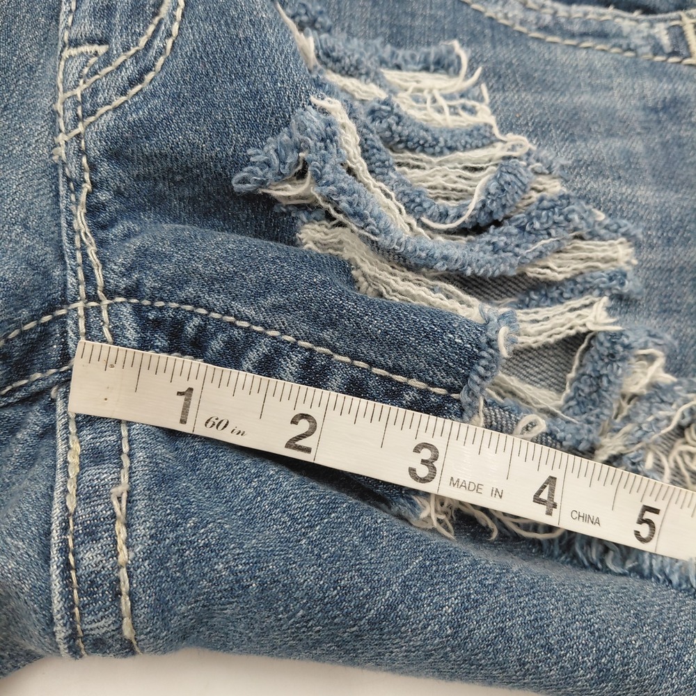 Miss Me Denim Brand Cut Off Shorts Womens 29 Distressed Ripped Bling Skull - Picture 7 of 9